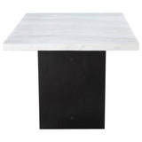 Sherry 7-Piece Marble Top Dining Table Set, Rustic Espresso