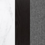 Sherry 7-Piece Marble Top Dining Table Set, Rustic Espresso