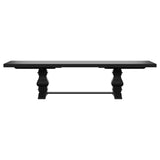 Florence 9-Piece 126-Inch Extension Dining Table Set in Distressed Black