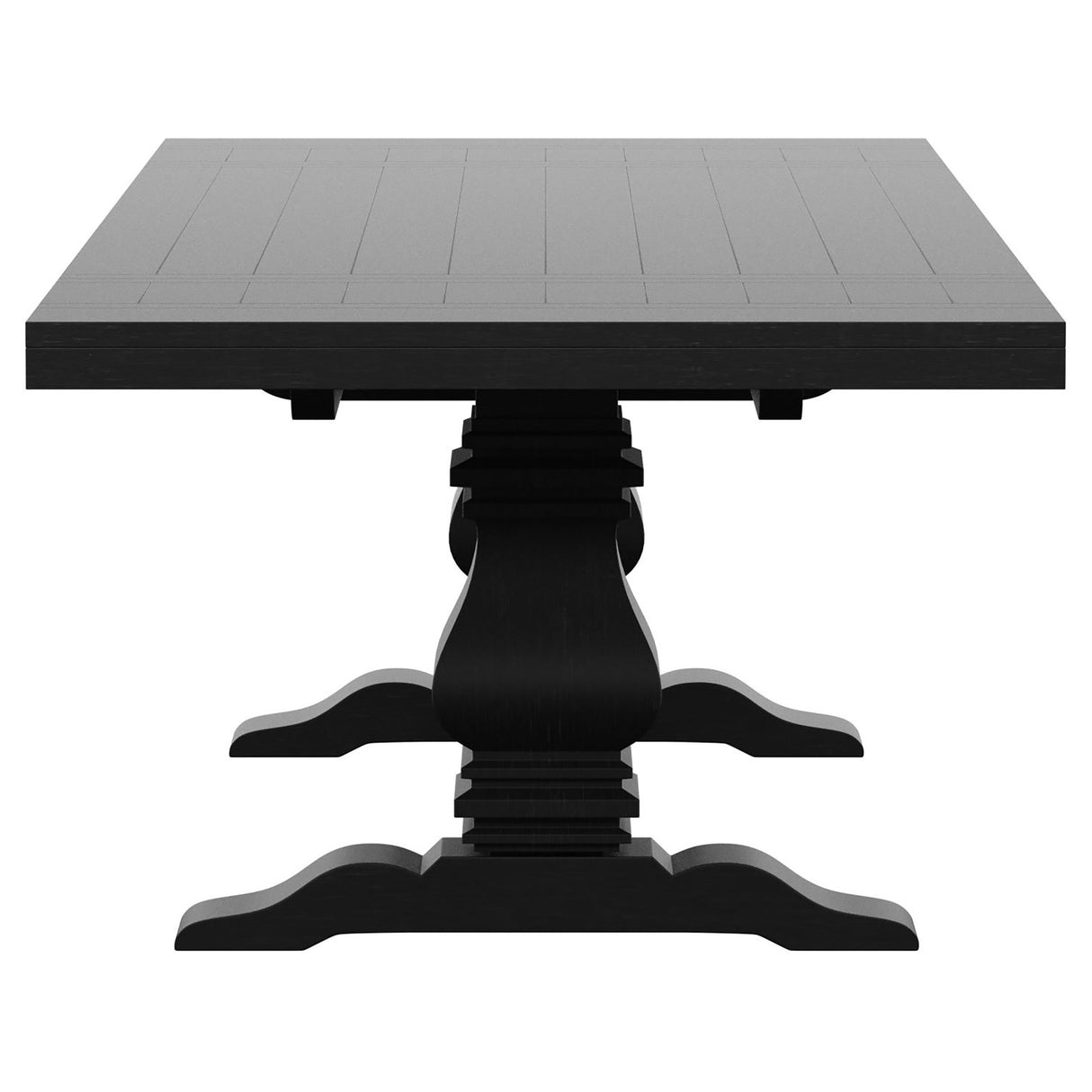 Florence 9-Piece 126-Inch Extension Dining Table Set in Distressed Black