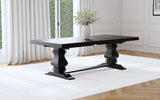 Florence 126-inch Extension Dining Table in Distressed Black