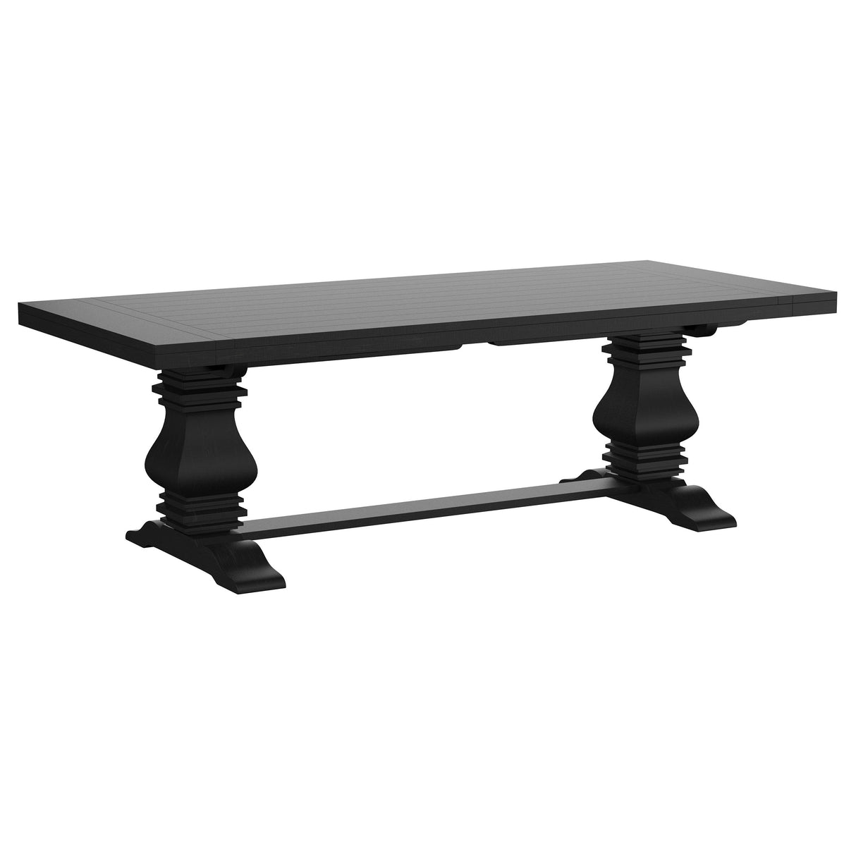 Florence 126-inch Extension Dining Table in Distressed Black