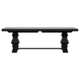 Florence 126-inch Extension Dining Table in Distressed Black