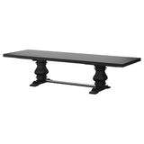 Florence 126-inch Extension Dining Table in Distressed Black
