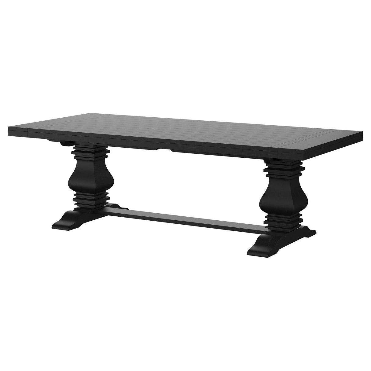 Florence 126-inch Extension Dining Table in Distressed Black