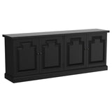Florence 4-Door Dining Sideboard Buffet in Distressed Black