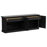 Florence 4-Door Dining Sideboard Buffet in Distressed Black