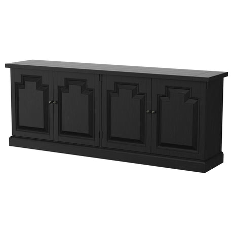 Florence 4-Door Dining Sideboard Buffet in Distressed Black