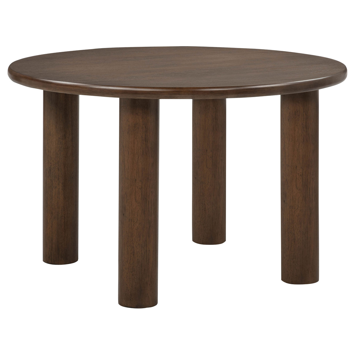 Faulkner 48" Round Brown Oak Wood Dining Table