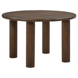 Faulkner 48" Round Brown Oak Wood Dining Table