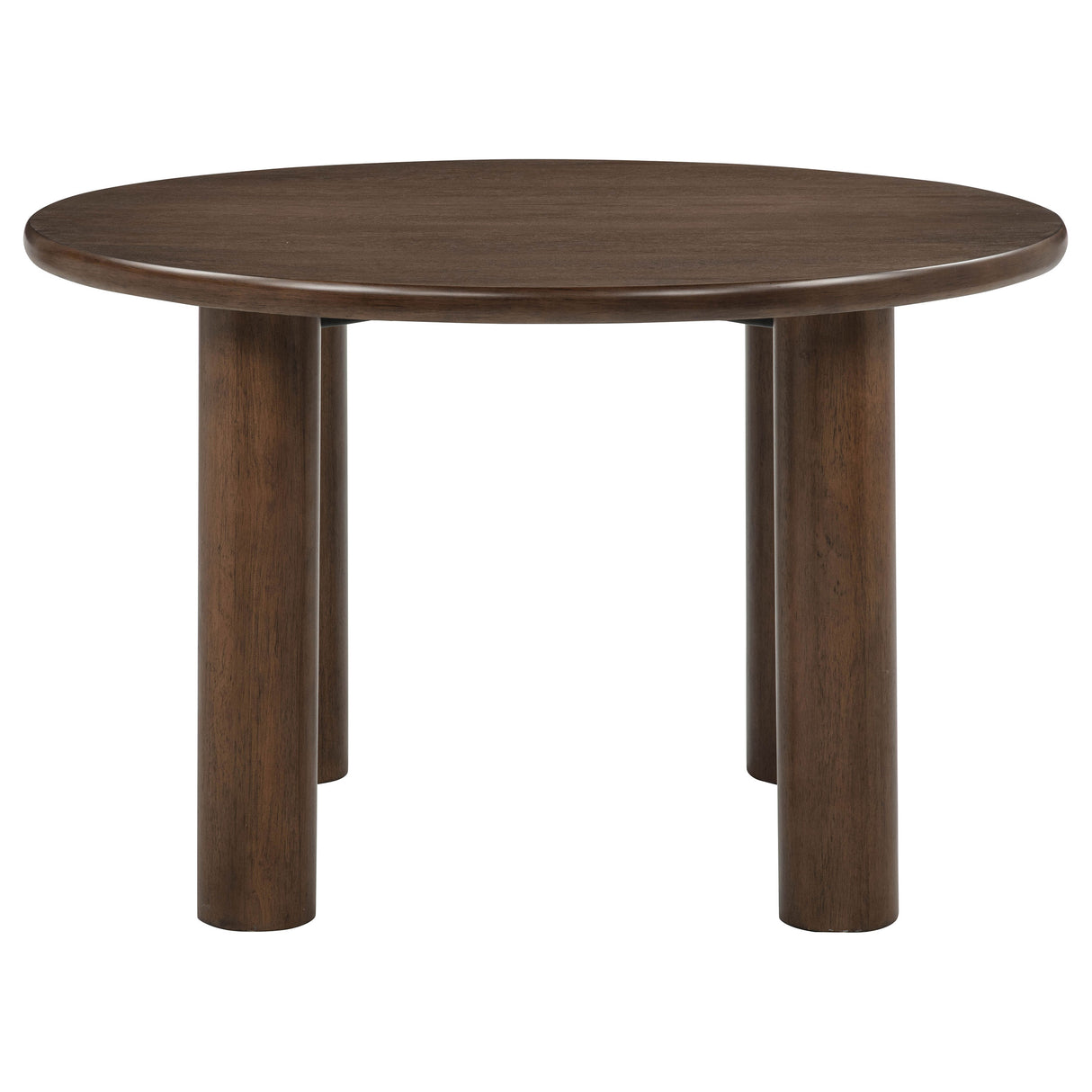 Faulkner 48" Round Brown Oak Wood Dining Table