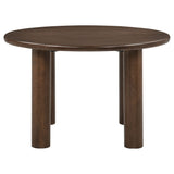 Faulkner 48" Round Brown Oak Wood Dining Table