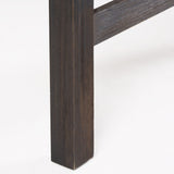 Outdoor Weather Resistant Dining Table With Slat Panel Design - Natural / Gray