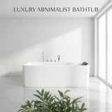 Xavier - Single Massage Bathtub, Equipped With Gfci Plug And Ul Certified Water Pump, Upc Certified Drain - Milk White