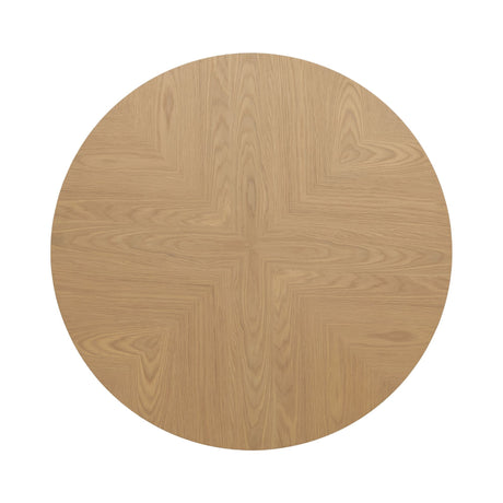 Santorini - Mid-Century Round Wood 48" Pedestal Base Dining Table Seats Up To 4 - Light Cashew / Natural
