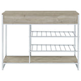 Ethel - 2 Drawer Home Bar Storage With Wine Rack - Oak