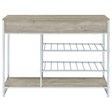 Ethel - 2 Drawer Home Bar Storage With Wine Rack - Oak