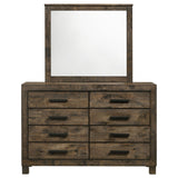 Bren - 8 Drawer Dresser With Mirror - Rustic Brown