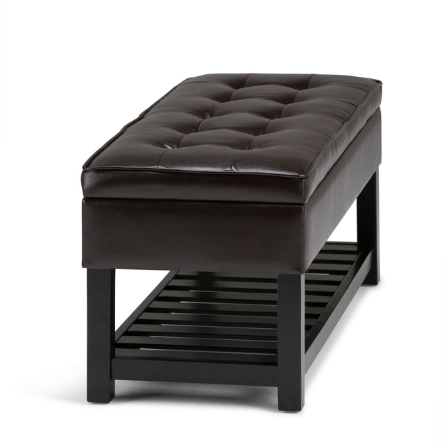 Cosmopolitan - Storage Ottoman Bench With Open Bottom - Tanners Brown - Storage Ottomans - Alpine Outlets