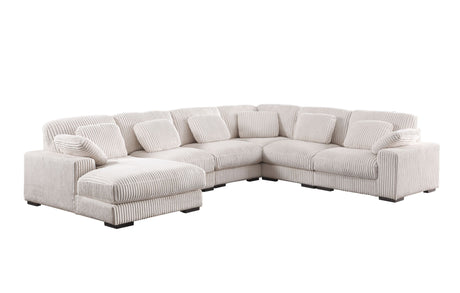 Nadine - Corduroy Modular Corner Sectional Sofa With Left Facing Chaise - Stationary Sectionals - Alpine Outlets