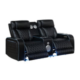 Electra - Power Reclining Loveseat With Power Headrests, Console, Speakers, Massage, LED Lighting And USB Control
