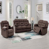 Modern Manual Recliner With Padded Seat And Pillow Arms