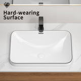 Undermount Bathroom Sink, Vessel Basin For Vanity Countertop - Milk White / Black