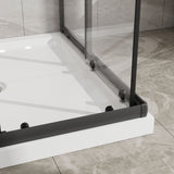 Corner Shower Door, Sliding Shower Enclosure - Matte Black