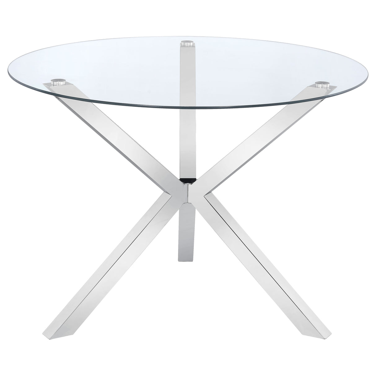 Vance Round 41-inch Glass Top Dining Table with Chrome Base