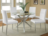 Vance Round 41-inch Glass Top Dining Table with Chrome Base