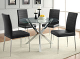 Vance Round 41-inch Glass Top Dining Table with Chrome Base