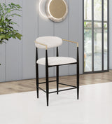 Tina Beige Fabric Upholstered Counter Chair (Set of 2)