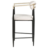 Tina Beige Fabric Upholstered Counter Chair (Set of 2)