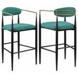 Tina Fabric Upholstered Bar Chair Green - Set of 2
