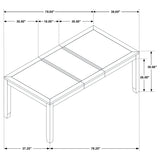 Elodie Rectangular 78-inch Extension Dining Table Grey