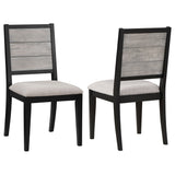 Elodie Wood Dining Side Chair Grey and Black Set of 2