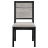 Elodie Wood Dining Side Chair Grey and Black Set of 2