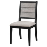 Elodie Wood Dining Side Chair Grey and Black Set of 2