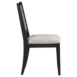 Elodie Wood Dining Side Chair Grey and Black Set of 2