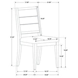 Elodie Wood Dining Side Chair Grey and Black Set of 2