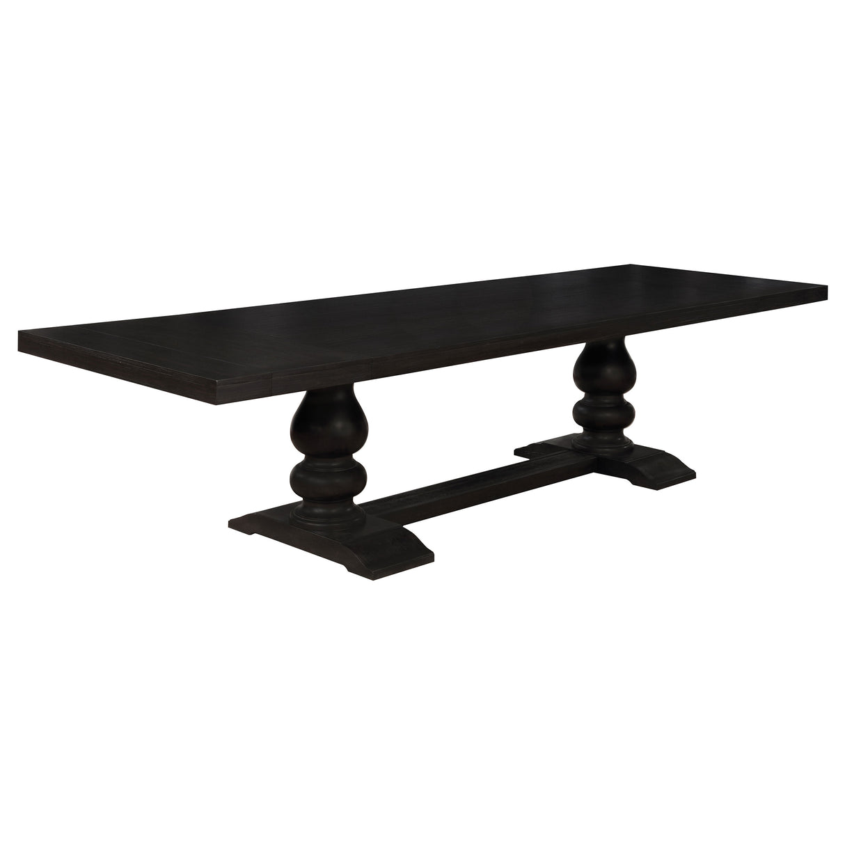 Phelps 123-inch Extension Dining Table in Distressed Noir