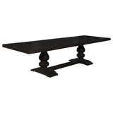 Phelps 123-inch Extension Dining Table in Distressed Noir