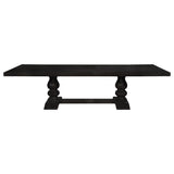 Phelps 123-inch Extension Dining Table in Distressed Noir