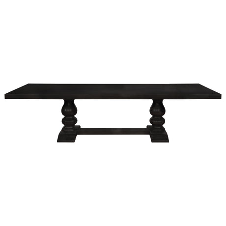 Phelps 123-inch Extension Dining Table in Distressed Noir