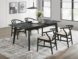 Crestmont 5-Piece Extension Dining Table Set, Black Faux Marble