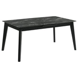 Crestmont 5-Piece Extension Dining Table Set, Black Faux Marble