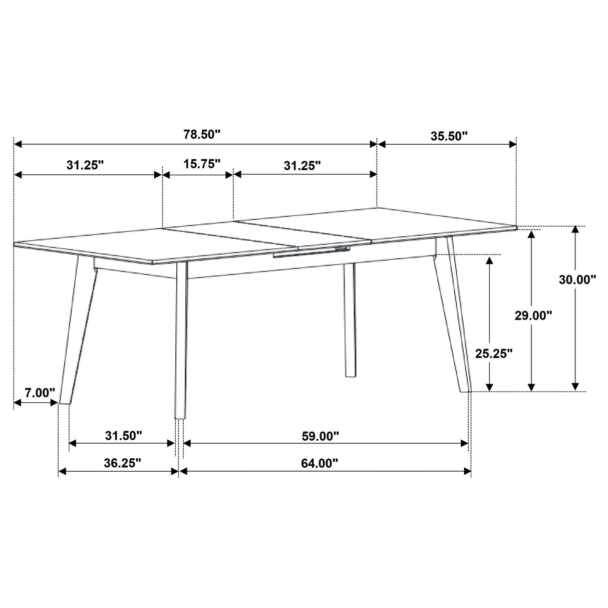Crestmont 5-Piece Extension Dining Table Set, Black Faux Marble