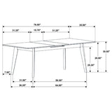 Crestmont 5-Piece Extension Dining Table Set, Black Faux Marble