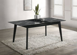 Crestmont 78-Inch Extension Dining Table Black Faux Marble