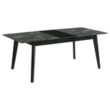Crestmont 78-Inch Extension Dining Table Black Faux Marble